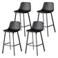 Industrial Leather Iron Counter Stools Low Back Bar Stools with Footrest Black Black 4 Piece Set Clearhalo 'Bar Furniture' 'Bar Stools' 'bar_stools' 'furn' 'furn_bar_stools' 'Furniture' 'furniture_bar_stools' 'Kitchen & Dining Furniture' 4730313