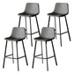 Industrial Leather Iron Counter Stools Low Back Bar Stools with Footrest Grey Black 4 Piece Set Clearhalo 'Bar Furniture' 'Bar Stools' 'bar_stools' 'furn' 'furn_bar_stools' 'Furniture' 'furniture_bar_stools' 'Kitchen & Dining Furniture' 4730314