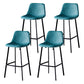 Industrial Leather Iron Counter Stools Low Back Bar Stools with Footrest Green Black 4 Piece Set Clearhalo 'Bar Furniture' 'Bar Stools' 'bar_stools' 'furn' 'furn_bar_stools' 'Furniture' 'furniture_bar_stools' 'Kitchen & Dining Furniture' 4730316