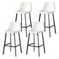 Industrial Leather Iron Counter Stools Low Back Bar Stools with Footrest White Black 4 Piece Set Clearhalo 'Bar Furniture' 'Bar Stools' 'bar_stools' 'furn' 'furn_bar_stools' 'Furniture' 'furniture_bar_stools' 'Kitchen & Dining Furniture' 4730317