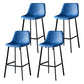 Industrial Leather Iron Counter Stools Low Back Bar Stools with Footrest Blue Black 4 Piece Set Clearhalo 'Bar Furniture' 'Bar Stools' 'bar_stools' 'furn' 'furn_bar_stools' 'Furniture' 'furniture_bar_stools' 'Kitchen & Dining Furniture' 4730318