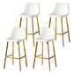 Industrial Leather Iron Counter Stools Low Back Bar Stools with Footrest White Gold 4 Piece Set Clearhalo 'Bar Furniture' 'Bar Stools' 'bar_stools' 'furn' 'furn_bar_stools' 'Furniture' 'furniture_bar_stools' 'Kitchen & Dining Furniture' 4730323