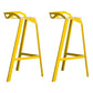 Industrial Stackable Iron Counter Stools Low Back 3 Legs Bar Stools with Footrest Yellow 2 Piece Set Clearhalo 'Bar Furniture' 'Bar Stools' 'bar_stools' 'furn' 'furn_bar_stools' 'Furniture' 'furniture_bar_stools' 'Kitchen & Dining Furniture' 4730364