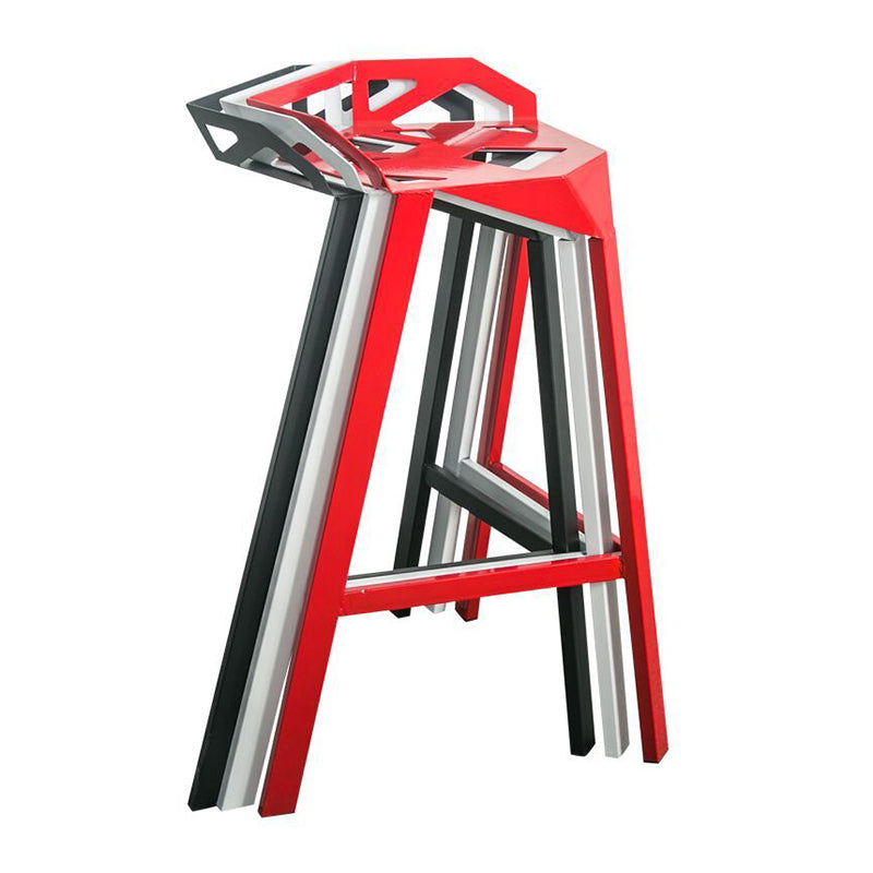 Industrial Stackable Iron Counter Stools Low Back 3 Legs Bar Stools with Footrest Clearhalo 'Bar Furniture' 'Bar Stools' 'bar_stools' 'furn' 'furn_bar_stools' 'Furniture' 'furniture_bar_stools' 'Kitchen & Dining Furniture' 4730367