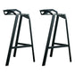 Industrial Stackable Iron Counter Stools Low Back 3 Legs Bar Stools with Footrest Black 2 Piece Set Clearhalo 'Bar Furniture' 'Bar Stools' 'bar_stools' 'furn' 'furn_bar_stools' 'Furniture' 'furniture_bar_stools' 'Kitchen & Dining Furniture' 4730371
