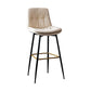 Scandinavian Leather Metal Counter Stools Black Low Back Bar Stools with Footrest Off-White 1 Piece Clearhalo 'Bar Furniture' 'Bar Stools' 'bar_stools' 'furn' 'furn_bar_stools' 'Furniture' 'furniture_bar_stools' 'Kitchen & Dining Furniture' 4730385