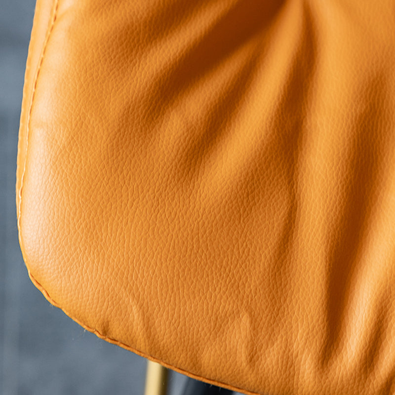 Scandinavian Leather Metal Counter Stools Black Low Back Bar Stools with Footrest Clearhalo 'Bar Furniture' 'Bar Stools' 'bar_stools' 'furn' 'furn_bar_stools' 'Furniture' 'furniture_bar_stools' 'Kitchen & Dining Furniture' 4730388