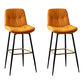 Scandinavian Leather Metal Counter Stools Black Low Back Bar Stools with Footrest Yellow 2 Piece Set Clearhalo 'Bar Furniture' 'Bar Stools' 'bar_stools' 'furn' 'furn_bar_stools' 'Furniture' 'furniture_bar_stools' 'Kitchen & Dining Furniture' 4730393