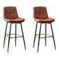 Scandinavian Leather Metal Counter Stools Black Low Back Bar Stools with Footrest Coffee 2 Piece Set Clearhalo 'Bar Furniture' 'Bar Stools' 'bar_stools' 'furn' 'furn_bar_stools' 'Furniture' 'furniture_bar_stools' 'Kitchen & Dining Furniture' 4730396