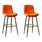 Scandinavian Leather Metal Counter Stools Black Low Back Bar Stools with Footrest Orange 2 Piece Set Clearhalo 'Bar Furniture' 'Bar Stools' 'bar_stools' 'furn' 'furn_bar_stools' 'Furniture' 'furniture_bar_stools' 'Kitchen & Dining Furniture' 4730400