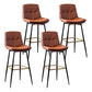 Scandinavian Leather Metal Counter Stools Black Low Back Bar Stools with Footrest Coffee 4 Piece Set Clearhalo 'Bar Furniture' 'Bar Stools' 'bar_stools' 'furn' 'furn_bar_stools' 'Furniture' 'furniture_bar_stools' 'Kitchen & Dining Furniture' 4730404