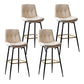 Scandinavian Leather Metal Counter Stools Black Low Back Bar Stools with Footrest Off-White 4 Piece Set Clearhalo 'Bar Furniture' 'Bar Stools' 'bar_stools' 'furn' 'furn_bar_stools' 'Furniture' 'furniture_bar_stools' 'Kitchen & Dining Furniture' 4730405