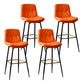 Scandinavian Leather Metal Counter Stools Black Low Back Bar Stools with Footrest Orange 4 Piece Set Clearhalo 'Bar Furniture' 'Bar Stools' 'bar_stools' 'furn' 'furn_bar_stools' 'Furniture' 'furniture_bar_stools' 'Kitchen & Dining Furniture' 4730406