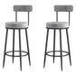 Scandinavian Upholstered Metal Counter Stools Low Back Bar Stools with Round Seat Grey Black 2 Piece Set Clearhalo 'Bar Furniture' 'Bar Stools' 'bar_stools' 'furn' 'furn_bar_stools' 'Furniture' 'furniture_bar_stools' 'Kitchen & Dining Furniture' 4730421