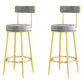 Scandinavian Upholstered Metal Counter Stools Low Back Bar Stools with Round Seat Grey Gold 2 Piece Set Clearhalo 'Bar Furniture' 'Bar Stools' 'bar_stools' 'furn' 'furn_bar_stools' 'Furniture' 'furniture_bar_stools' 'Kitchen & Dining Furniture' 4730422