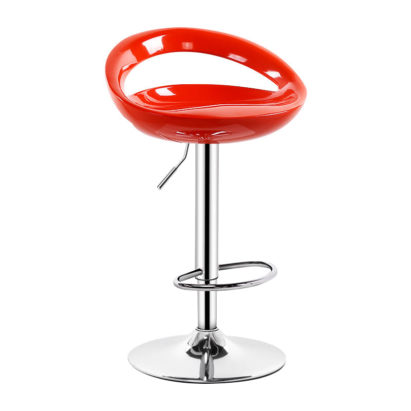 Industrial Adjustable Height Swivel Counter Stools Metal Bar Stools with Footrest Orange 1 Piece Clearhalo 'Bar Furniture' 'Bar Stools' 'bar_stools' 'furn' 'furn_bar_stools' 'Furniture' 'furniture_bar_stools' 'Kitchen & Dining Furniture' 4730440