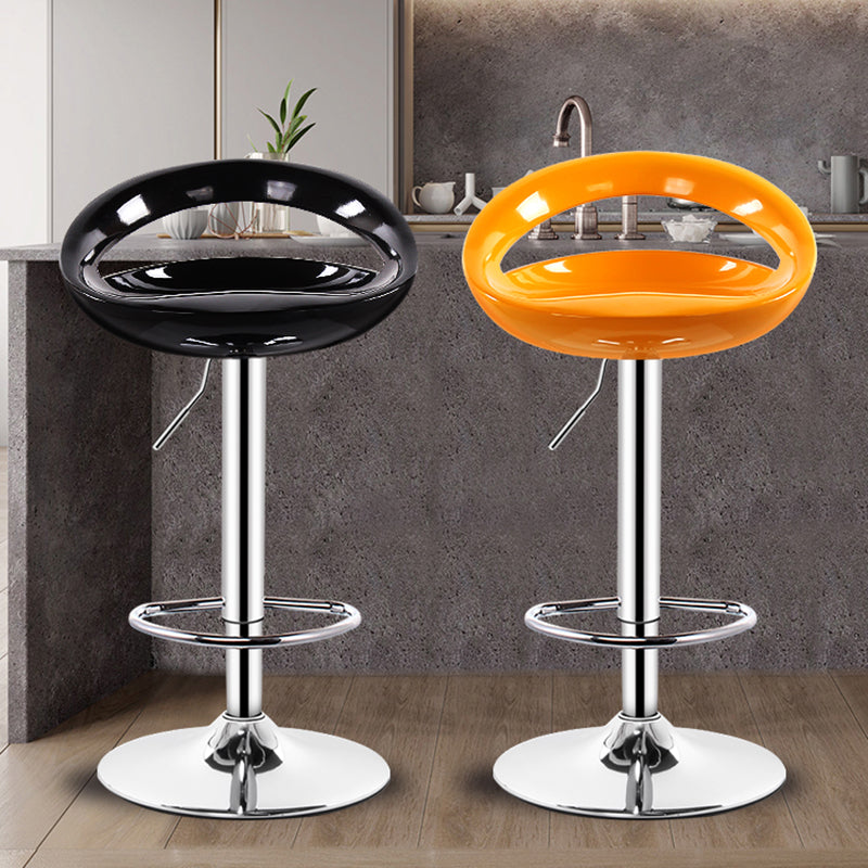 Industrial Adjustable Height Swivel Counter Stools Metal Bar Stools with Footrest Clearhalo 'Bar Furniture' 'Bar Stools' 'bar_stools' 'furn' 'furn_bar_stools' 'Furniture' 'furniture_bar_stools' 'Kitchen & Dining Furniture' 4730441
