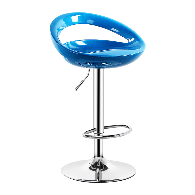 Industrial Adjustable Height Swivel Counter Stools Metal Bar Stools with Footrest Blue 1 Piece Clearhalo 'Bar Furniture' 'Bar Stools' 'bar_stools' 'furn' 'furn_bar_stools' 'Furniture' 'furniture_bar_stools' 'Kitchen & Dining Furniture' 4730442