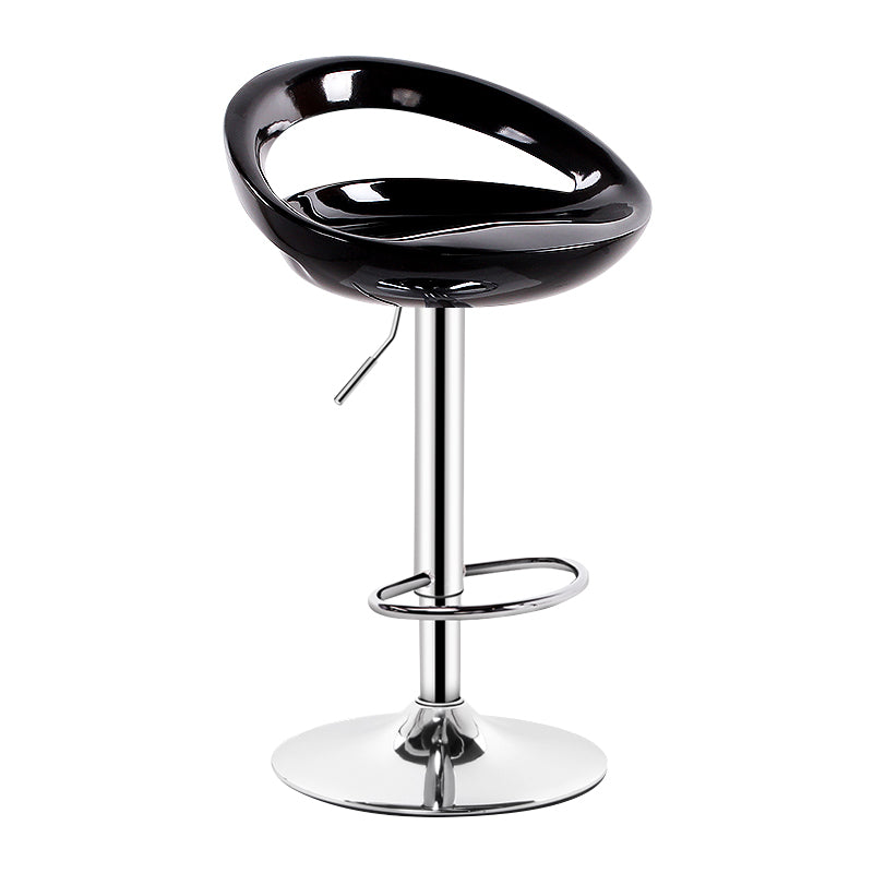 Industrial Adjustable Height Swivel Counter Stools Metal Bar Stools with Footrest Black 1 Piece Clearhalo 'Bar Furniture' 'Bar Stools' 'bar_stools' 'furn' 'furn_bar_stools' 'Furniture' 'furniture_bar_stools' 'Kitchen & Dining Furniture' 4730446