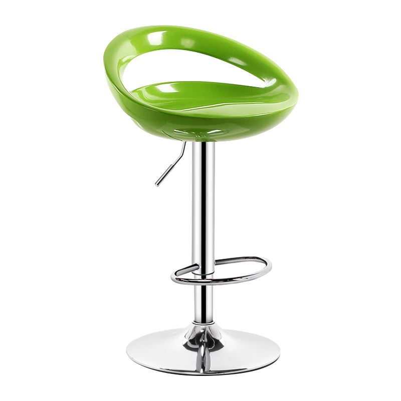 Industrial Adjustable Height Swivel Counter Stools Metal Bar Stools with Footrest Green 1 Piece Clearhalo 'Bar Furniture' 'Bar Stools' 'bar_stools' 'furn' 'furn_bar_stools' 'Furniture' 'furniture_bar_stools' 'Kitchen & Dining Furniture' 4730448