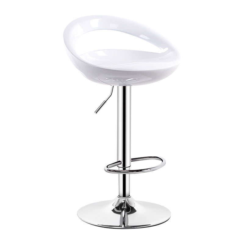 Industrial Adjustable Height Swivel Counter Stools Metal Bar Stools with Footrest White 1 Piece Clearhalo 'Bar Furniture' 'Bar Stools' 'bar_stools' 'furn' 'furn_bar_stools' 'Furniture' 'furniture_bar_stools' 'Kitchen & Dining Furniture' 4730452
