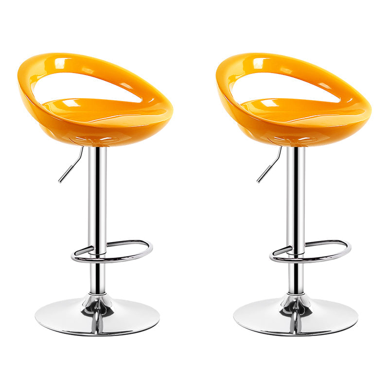 Industrial Adjustable Height Swivel Counter Stools Metal Bar Stools with Footrest Yellow 2 Piece Set Clearhalo 'Bar Furniture' 'Bar Stools' 'bar_stools' 'furn' 'furn_bar_stools' 'Furniture' 'furniture_bar_stools' 'Kitchen & Dining Furniture' 4730457