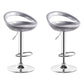 Industrial Adjustable Height Swivel Counter Stools Metal Bar Stools with Footrest Silver 2 Piece Set Clearhalo 'Bar Furniture' 'Bar Stools' 'bar_stools' 'furn' 'furn_bar_stools' 'Furniture' 'furniture_bar_stools' 'Kitchen & Dining Furniture' 4730460