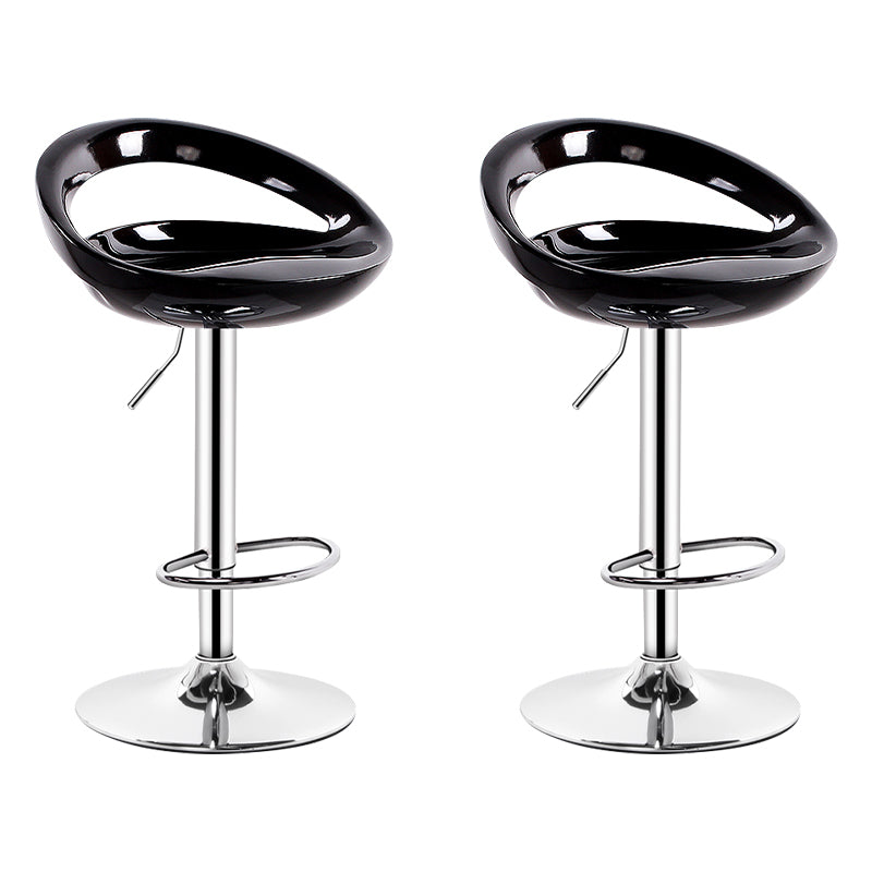 Industrial Adjustable Height Swivel Counter Stools Metal Bar Stools with Footrest Black 2 Piece Set Clearhalo 'Bar Furniture' 'Bar Stools' 'bar_stools' 'furn' 'furn_bar_stools' 'Furniture' 'furniture_bar_stools' 'Kitchen & Dining Furniture' 4730461