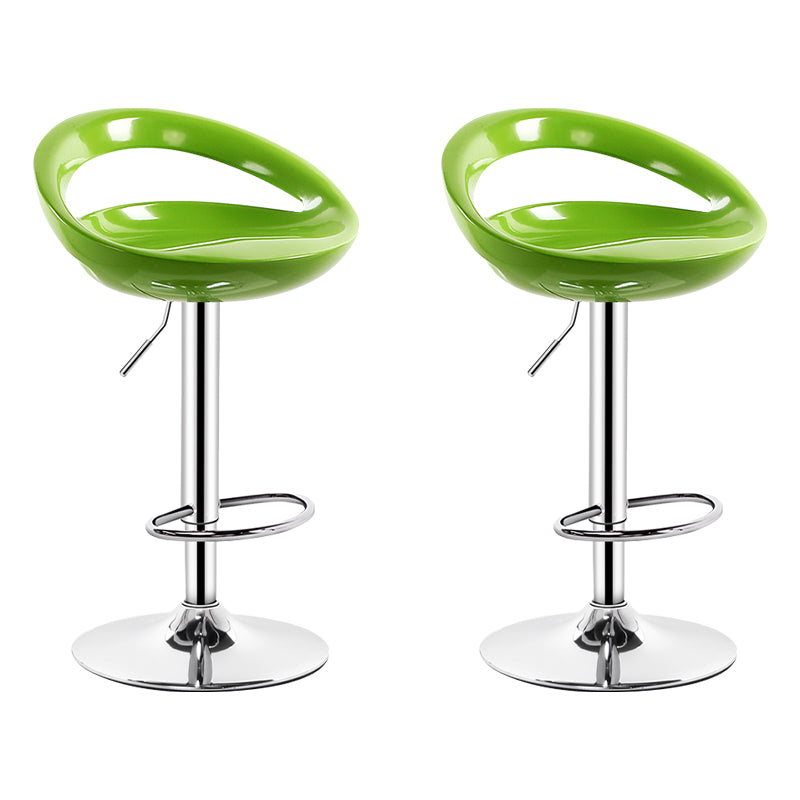 Industrial Adjustable Height Swivel Counter Stools Metal Bar Stools with Footrest Green 2 Piece Set Clearhalo 'Bar Furniture' 'Bar Stools' 'bar_stools' 'furn' 'furn_bar_stools' 'Furniture' 'furniture_bar_stools' 'Kitchen & Dining Furniture' 4730462