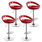 Industrial Adjustable Height Swivel Counter Stools Metal Bar Stools with Footrest Red 4 Piece Set Clearhalo 'Bar Furniture' 'Bar Stools' 'bar_stools' 'furn' 'furn_bar_stools' 'Furniture' 'furniture_bar_stools' 'Kitchen & Dining Furniture' 4730465
