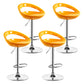 Industrial Adjustable Height Swivel Counter Stools Metal Bar Stools with Footrest Yellow 4 Piece Set Clearhalo 'Bar Furniture' 'Bar Stools' 'bar_stools' 'furn' 'furn_bar_stools' 'Furniture' 'furniture_bar_stools' 'Kitchen & Dining Furniture' 4730467