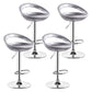 Industrial Adjustable Height Swivel Counter Stools Metal Bar Stools with Footrest Silver 4 Piece Set Clearhalo 'Bar Furniture' 'Bar Stools' 'bar_stools' 'furn' 'furn_bar_stools' 'Furniture' 'furniture_bar_stools' 'Kitchen & Dining Furniture' 4730470