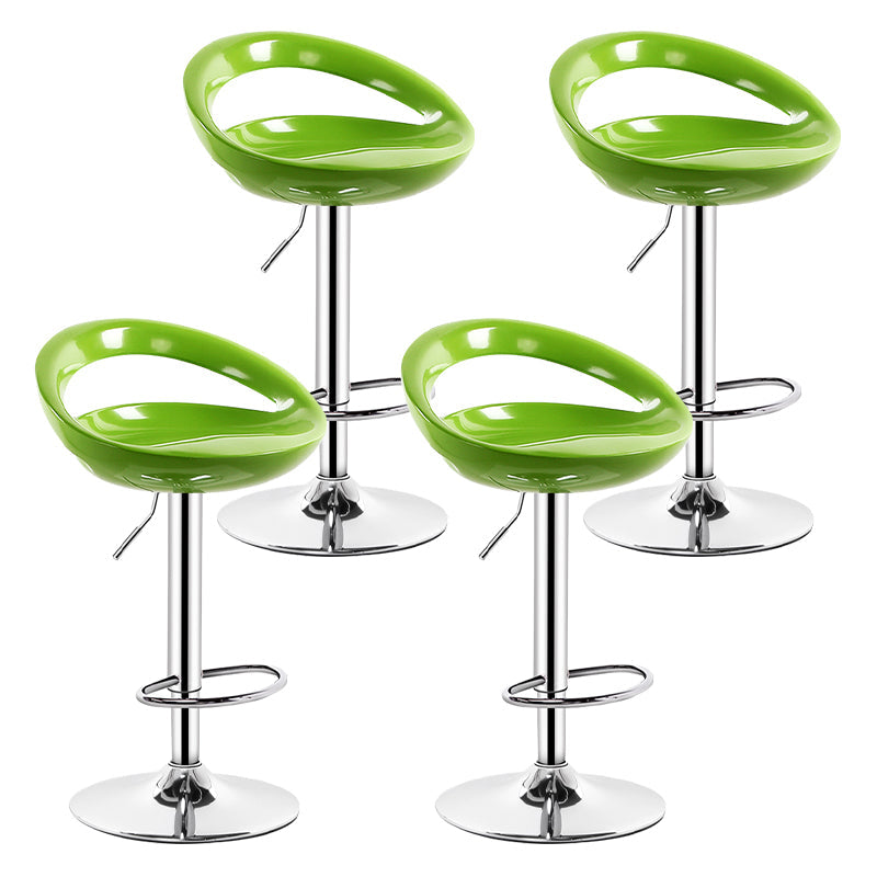 Industrial Adjustable Height Swivel Counter Stools Metal Bar Stools with Footrest Green 4 Piece Set Clearhalo 'Bar Furniture' 'Bar Stools' 'bar_stools' 'furn' 'furn_bar_stools' 'Furniture' 'furniture_bar_stools' 'Kitchen & Dining Furniture' 4730472