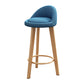 Scandinavian Style Bar-stool Steel Legs Round Seat Single Counter Stool for Kitchen Bar Lake Blue Wood Clearhalo 'Bar Furniture' 'Bar Stools' 'bar_stools' 'furn' 'furn_bar_stools' 'Furniture' 'furniture_bar_stools' 'Kitchen & Dining Furniture' 4730478