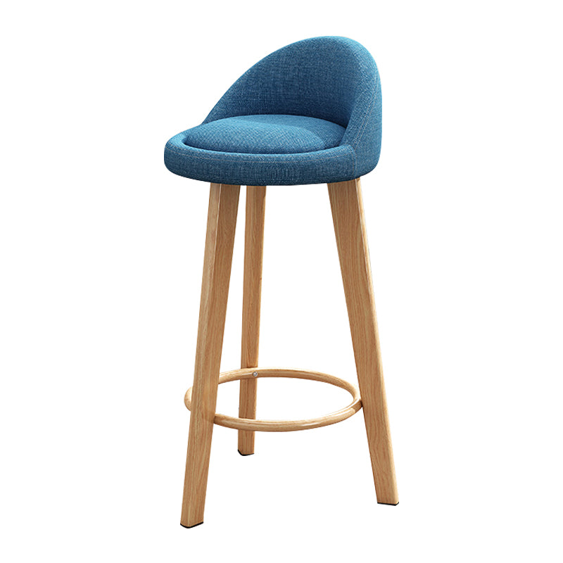 Scandinavian Style Bar-stool Steel Legs Round Seat Single Counter Stool for Kitchen Bar Lake Blue Wood Clearhalo 'Bar Furniture' 'Bar Stools' 'bar_stools' 'furn' 'furn_bar_stools' 'Furniture' 'furniture_bar_stools' 'Kitchen & Dining Furniture' 4730478