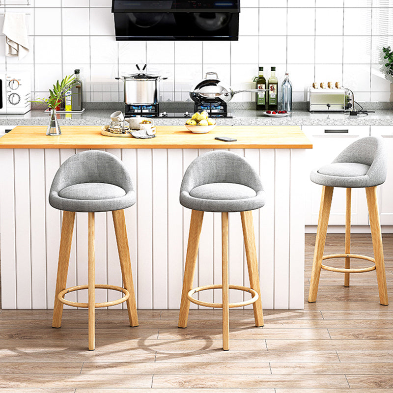 Scandinavian Style Bar-stool Steel Legs Round Seat Single Counter Stool for Kitchen Bar Clearhalo 'Bar Furniture' 'Bar Stools' 'bar_stools' 'furn' 'furn_bar_stools' 'Furniture' 'furniture_bar_stools' 'Kitchen & Dining Furniture' 4730479