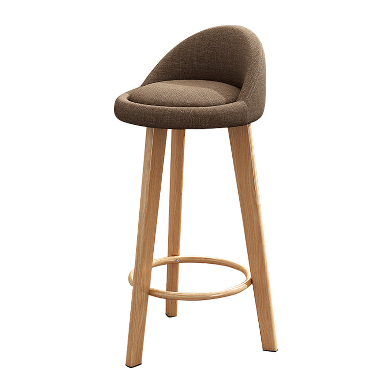 Scandinavian Style Bar-stool Steel Legs Round Seat Single Counter Stool for Kitchen Bar Coffee Wood Clearhalo 'Bar Furniture' 'Bar Stools' 'bar_stools' 'furn' 'furn_bar_stools' 'Furniture' 'furniture_bar_stools' 'Kitchen & Dining Furniture' 4730485