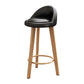 Scandinavian Style Bar-stool Steel Legs Round Seat Single Counter Stool for Kitchen Bar Gloss Black Wood Clearhalo 'Bar Furniture' 'Bar Stools' 'bar_stools' 'furn' 'furn_bar_stools' 'Furniture' 'furniture_bar_stools' 'Kitchen & Dining Furniture' 4730488