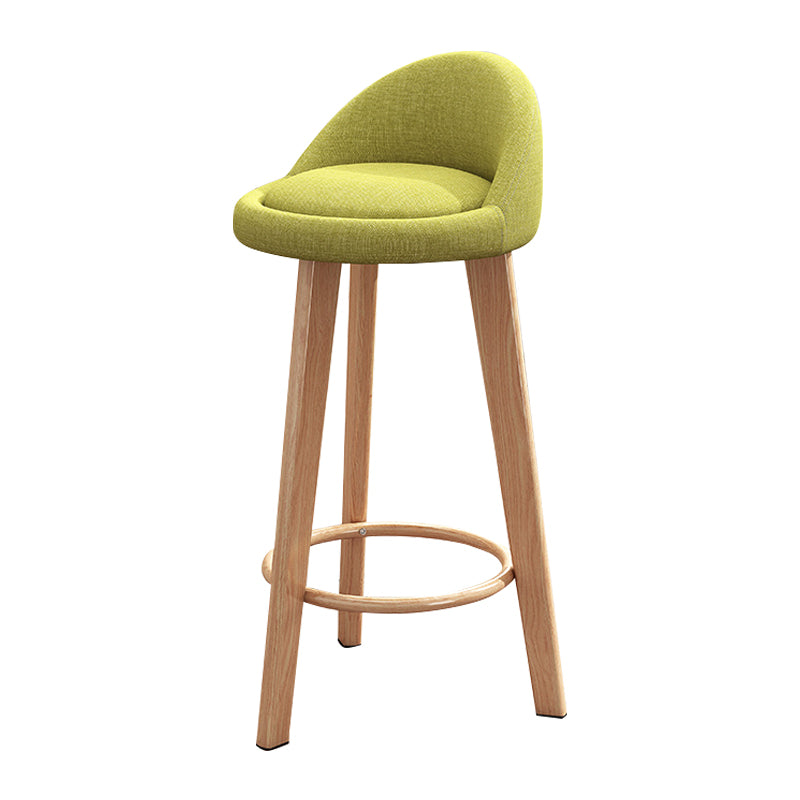 Scandinavian Style Bar-stool Steel Legs Round Seat Single Counter Stool for Kitchen Bar Green Wood Clearhalo 'Bar Furniture' 'Bar Stools' 'bar_stools' 'furn' 'furn_bar_stools' 'Furniture' 'furniture_bar_stools' 'Kitchen & Dining Furniture' 4730491