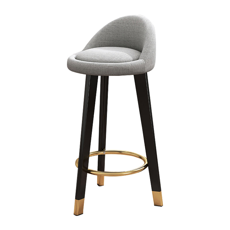 Scandinavian Style Bar-stool Steel Legs Round Seat Single Counter Stool for Kitchen Bar Grey Black Clearhalo 'Bar Furniture' 'Bar Stools' 'bar_stools' 'furn' 'furn_bar_stools' 'Furniture' 'furniture_bar_stools' 'Kitchen & Dining Furniture' 4730495