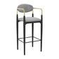 Scandinavian Upholstered Metal Counter Stools Low Back Bar Stools with 4 Legs Clearhalo 'Bar Furniture' 'Bar Stools' 'bar_stools' 'furn' 'furn_bar_stools' 'Furniture' 'furniture_bar_stools' 'Kitchen & Dining Furniture' 4730513