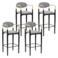 Scandinavian Upholstered Metal Counter Stools Low Back Bar Stools with 4 Legs Black 4 Piece Set Clearhalo 'Bar Furniture' 'Bar Stools' 'bar_stools' 'furn' 'furn_bar_stools' 'Furniture' 'furniture_bar_stools' 'Kitchen & Dining Furniture' 4730514