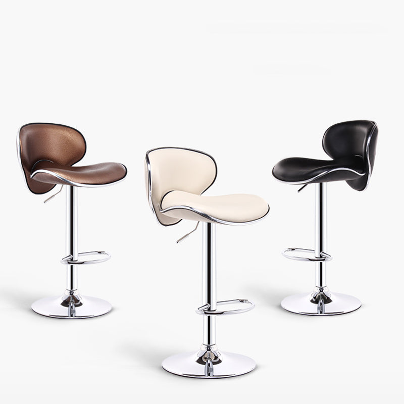 Scandinavian Adjustable Height Swivel Counter Stools Metal Leather Bar Stools Clearhalo 'Bar Furniture' 'Bar Stools' 'bar_stools' 'furn' 'furn_bar_stools' 'Furniture' 'furniture_bar_stools' 'Kitchen & Dining Furniture' 4730523