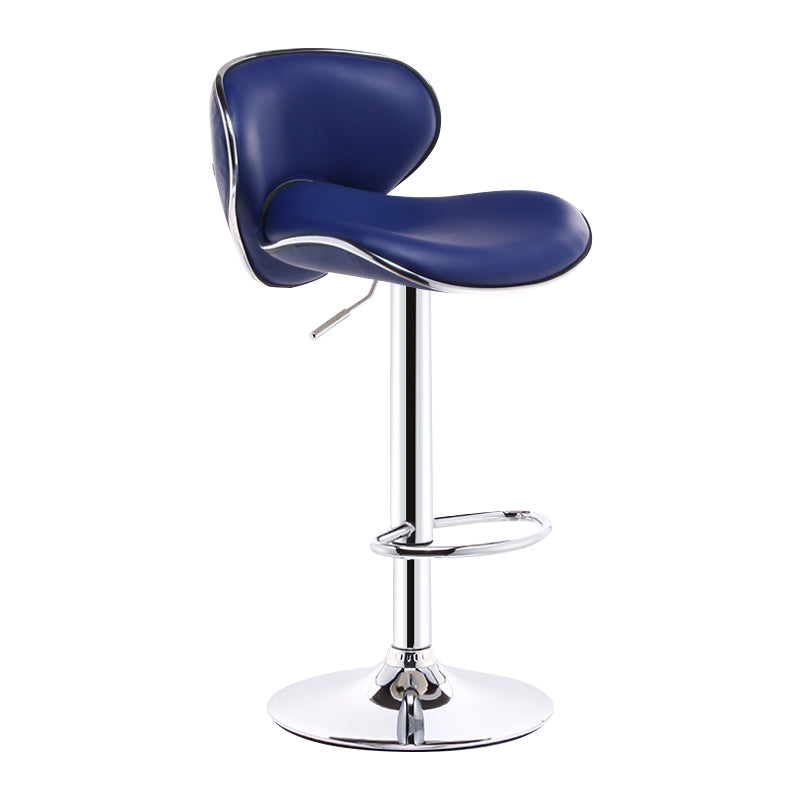 Scandinavian Adjustable Height Swivel Counter Stools Metal Leather Bar Stools Blue 1 Piece Clearhalo 'Bar Furniture' 'Bar Stools' 'bar_stools' 'furn' 'furn_bar_stools' 'Furniture' 'furniture_bar_stools' 'Kitchen & Dining Furniture' 4730526