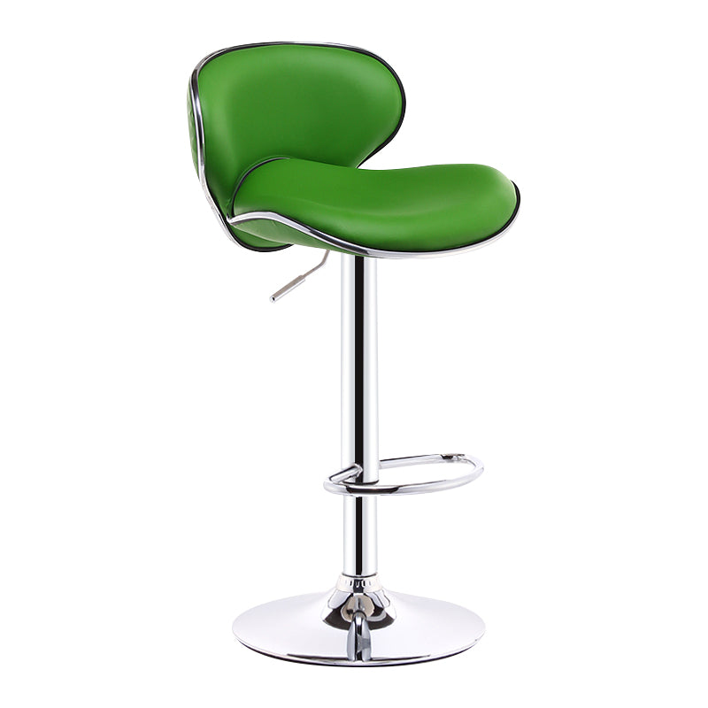 Scandinavian Adjustable Height Swivel Counter Stools Metal Leather Bar Stools Green 1 Piece Clearhalo 'Bar Furniture' 'Bar Stools' 'bar_stools' 'furn' 'furn_bar_stools' 'Furniture' 'furniture_bar_stools' 'Kitchen & Dining Furniture' 4730537