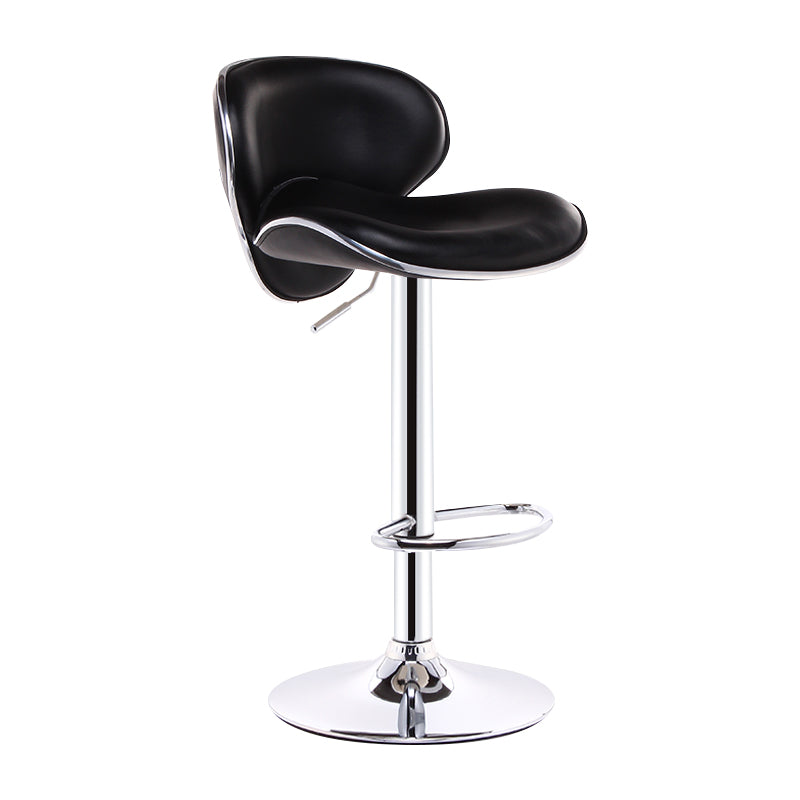 Scandinavian Adjustable Height Swivel Counter Stools Metal Leather Bar Stools Black 1 Piece Clearhalo 'Bar Furniture' 'Bar Stools' 'bar_stools' 'furn' 'furn_bar_stools' 'Furniture' 'furniture_bar_stools' 'Kitchen & Dining Furniture' 4730538