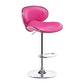 Scandinavian Adjustable Height Swivel Counter Stools Metal Leather Bar Stools Rose Red 1 Piece Clearhalo 'Bar Furniture' 'Bar Stools' 'bar_stools' 'furn' 'furn_bar_stools' 'Furniture' 'furniture_bar_stools' 'Kitchen & Dining Furniture' 4730539