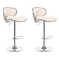 Scandinavian Adjustable Height Swivel Counter Stools Metal Leather Bar Stools Beige 2 Piece Set Clearhalo 'Bar Furniture' 'Bar Stools' 'bar_stools' 'furn' 'furn_bar_stools' 'Furniture' 'furniture_bar_stools' 'Kitchen & Dining Furniture' 4730540