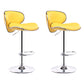 Scandinavian Adjustable Height Swivel Counter Stools Metal Leather Bar Stools Yellow 2 Piece Set Clearhalo 'Bar Furniture' 'Bar Stools' 'bar_stools' 'furn' 'furn_bar_stools' 'Furniture' 'furniture_bar_stools' 'Kitchen & Dining Furniture' 4730541