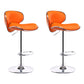 Scandinavian Adjustable Height Swivel Counter Stools Metal Leather Bar Stools Orange 2 Piece Set Clearhalo 'Bar Furniture' 'Bar Stools' 'bar_stools' 'furn' 'furn_bar_stools' 'Furniture' 'furniture_bar_stools' 'Kitchen & Dining Furniture' 4730546